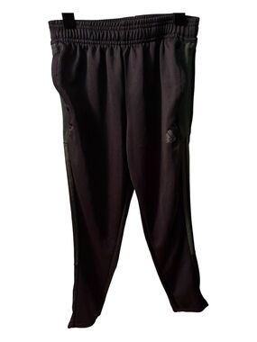 adidas Kids Black Joggers with Dark Gray Side Panels